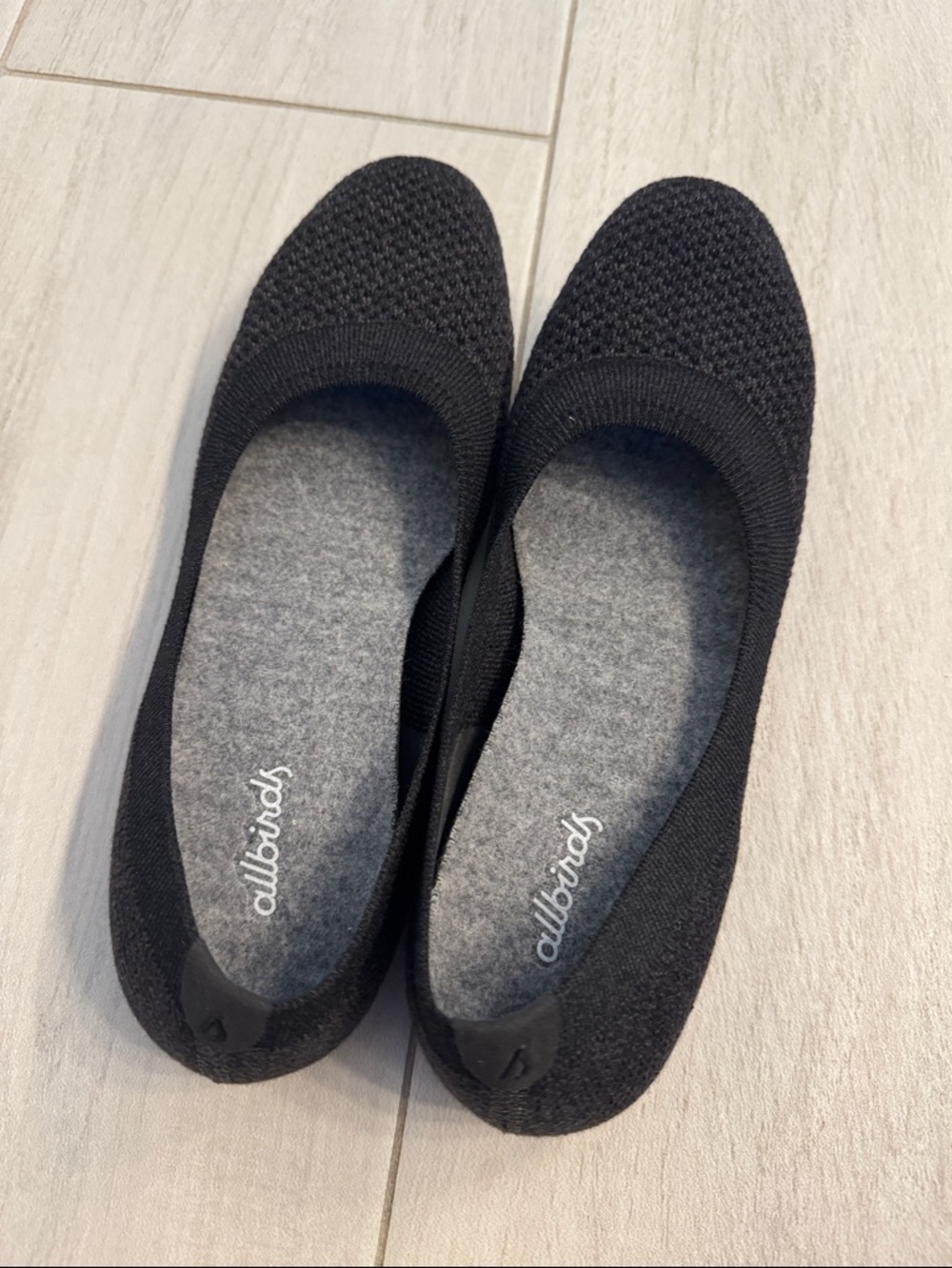 allbirds Black Knit Ballet Flats for Women - Classic Slip-On